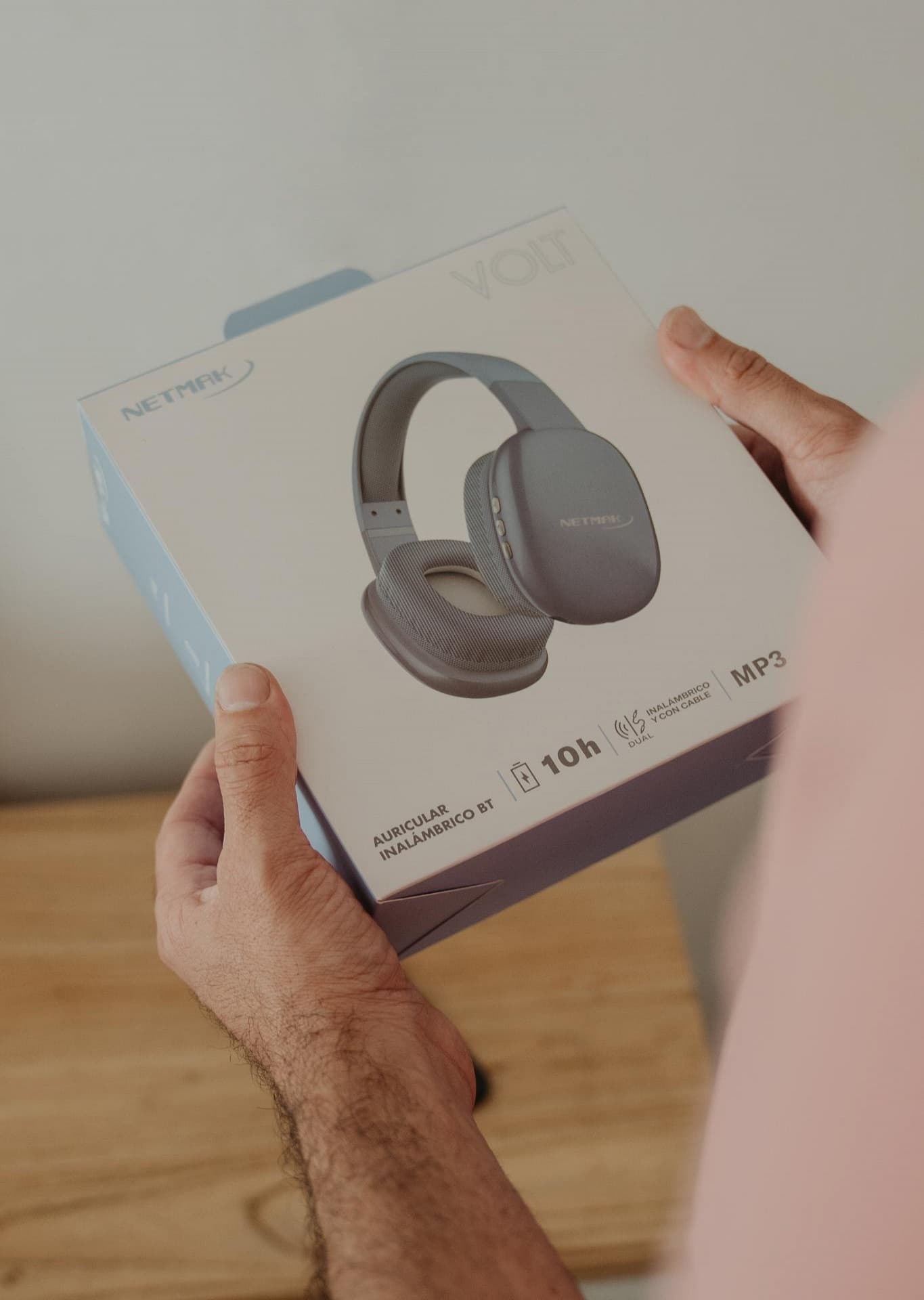 AURICULAR INALAMBRICO BLUETOOTH VINCHA DUAL NETMAK NEGRO NM-VOLT