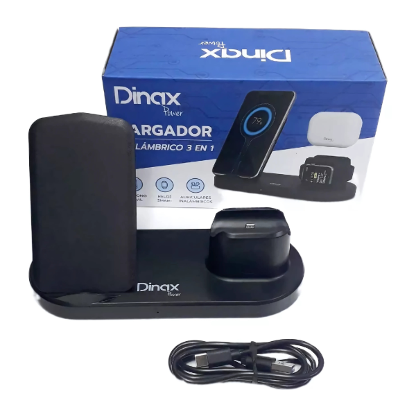 CARGADOR INALAMBRICO 3 EN 1 DINAX DX-CAR3EN1