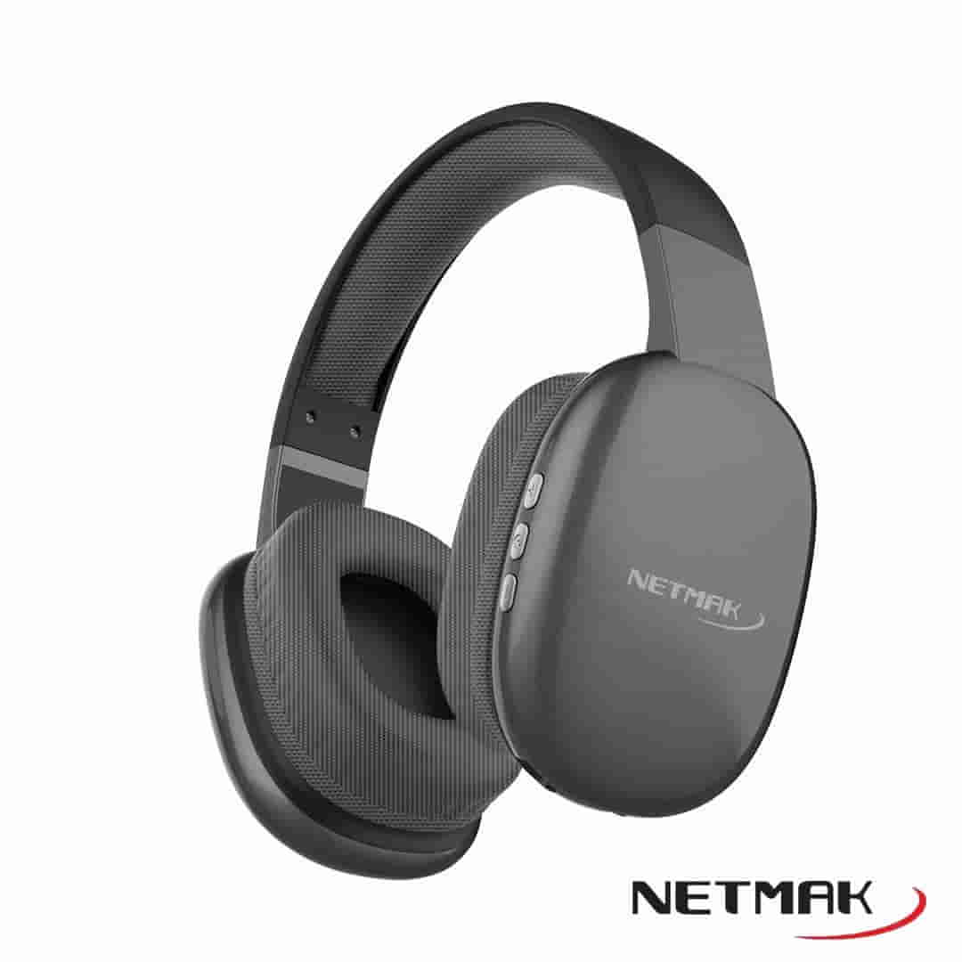 AURICULAR INALAMBRICO BLUETOOTH VINCHA DUAL NETMAK NEGRO NM-VOLT