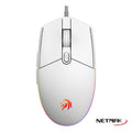 Mouse Gamer USB Netmak Expert NM-EXPERT 6 Botones RGB 3600 DPI Blanco