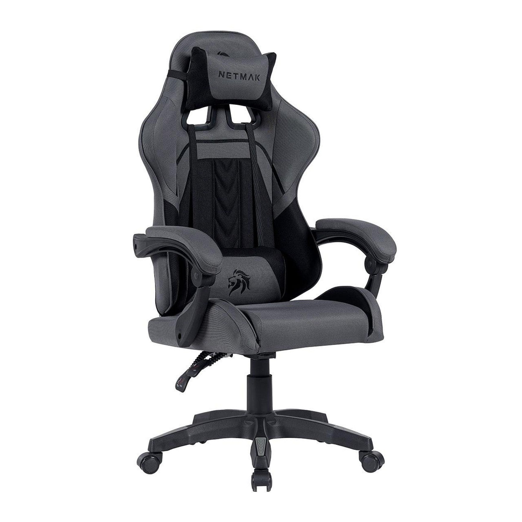 SILLON SILLA GAMER TELA NETMAK NM-SG902 NEGRO + GRIS