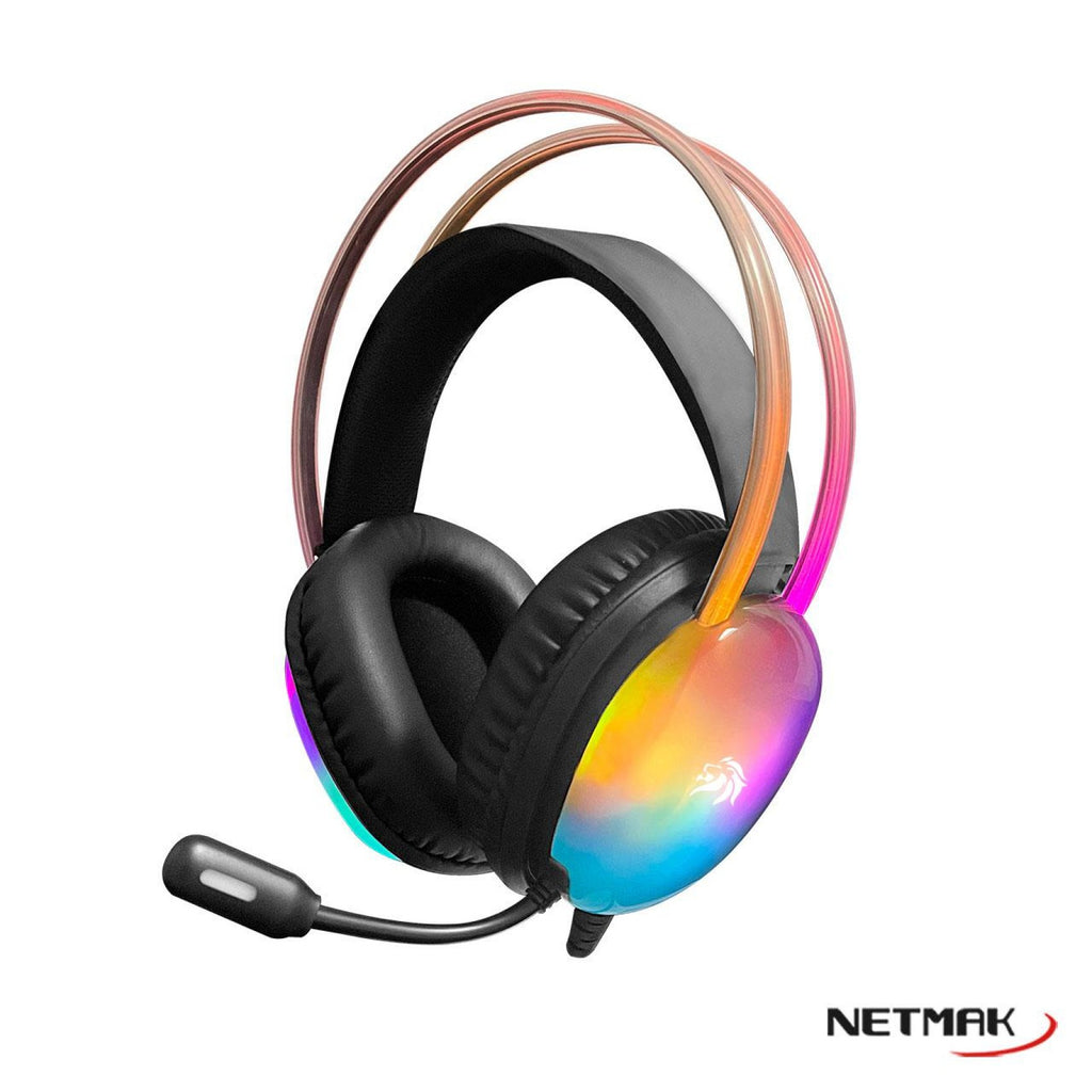 AURICULAR RGB GAMER 3.5 JACK + USB NETMAK NM-N25 BLANCO
