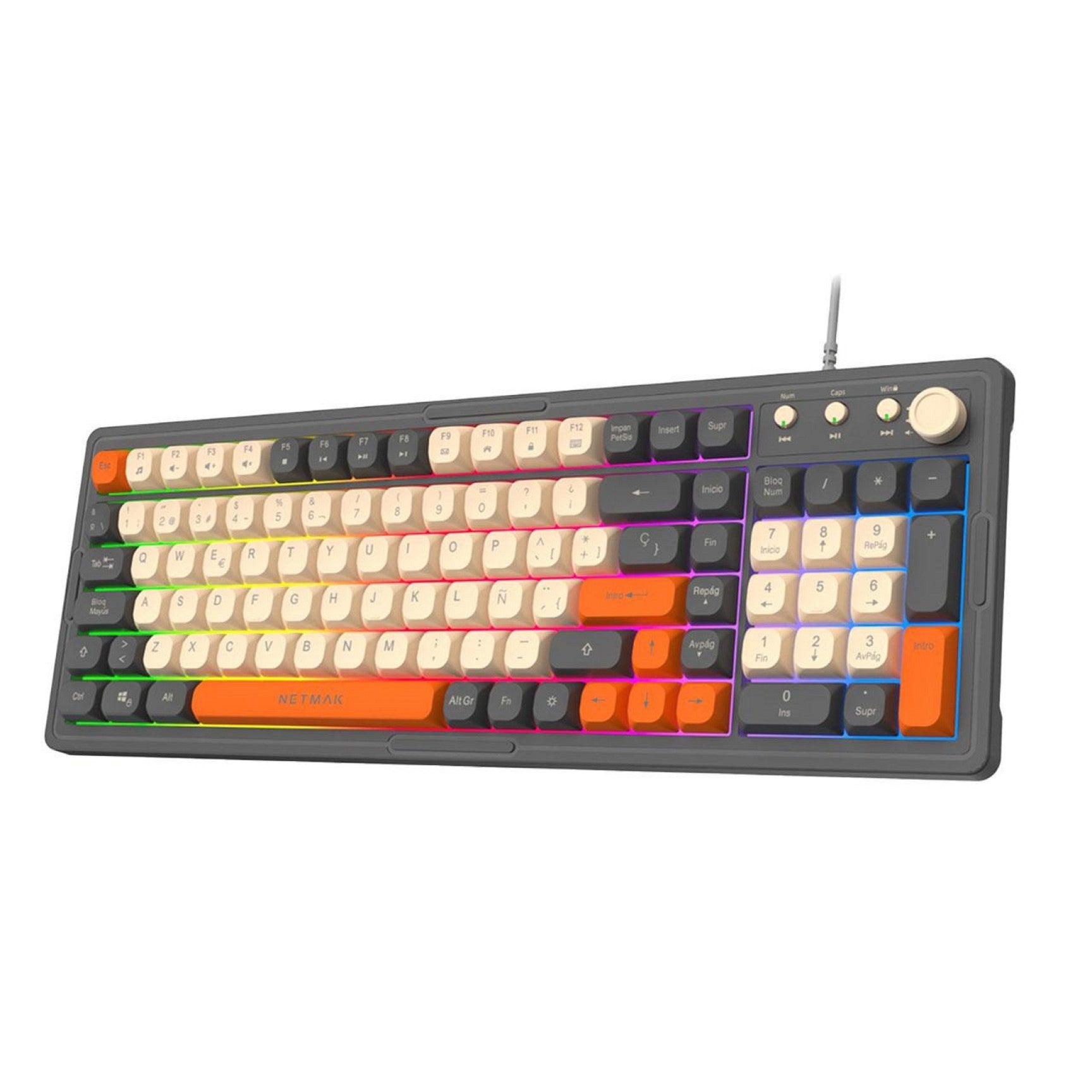 Teclado PC USB Retroiluminado Estilo Minimalista Netmak NM-TM32