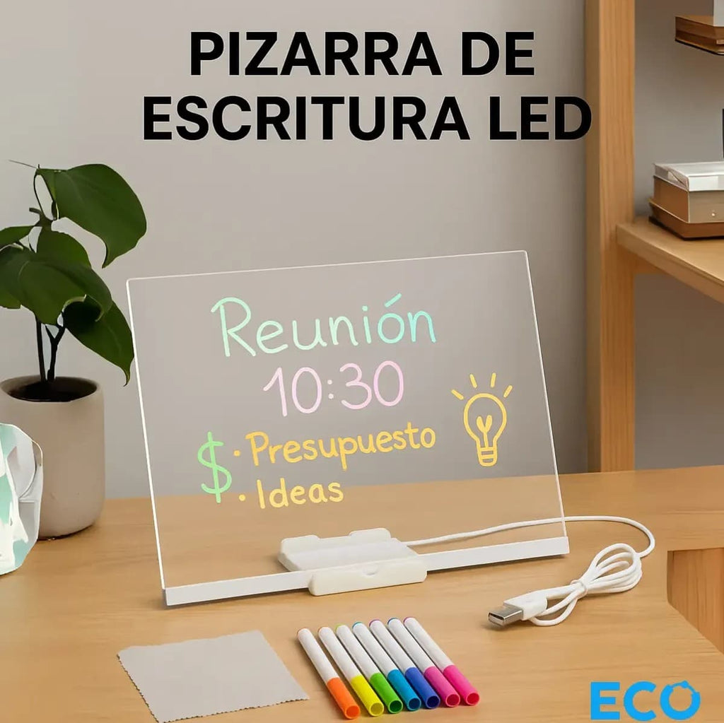 Pizarra Mágica Neón de Acrílico con Luz LED 30x20 cm DIY3020