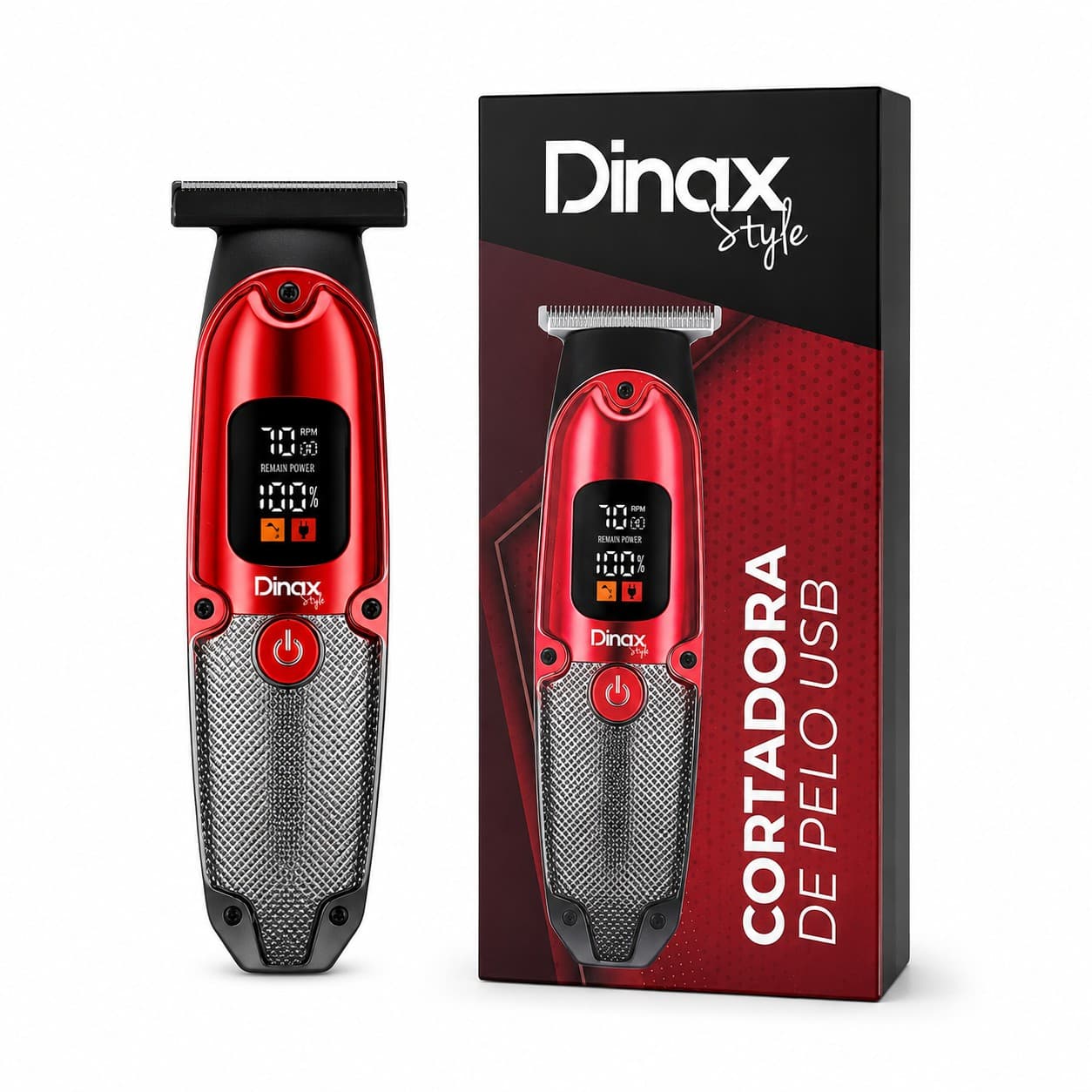 Cortadora de Pelo y Barba Recargable con Pantalla LCD Dinax CBR-5WA02