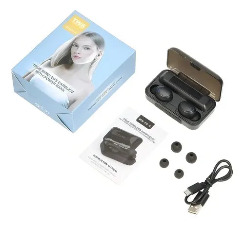AURICULAR INALAMBRICO BLUETOOTH + POWER BANK BTH-F9-5 - AURIF95