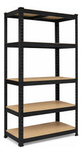 Estantería Metálica Encastrable 5 Niveles Negra 180x90x40 cm Reforzada