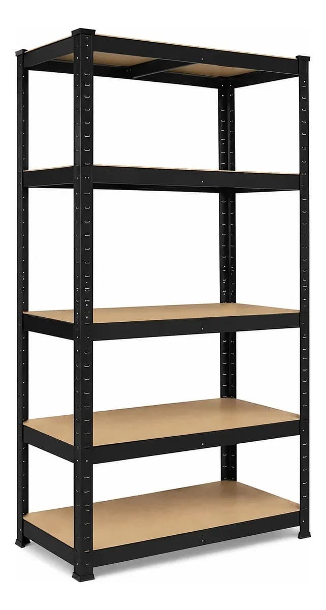 Estantería Metálica Encastrable 5 Niveles Negra 180x90x40 cm Reforzada