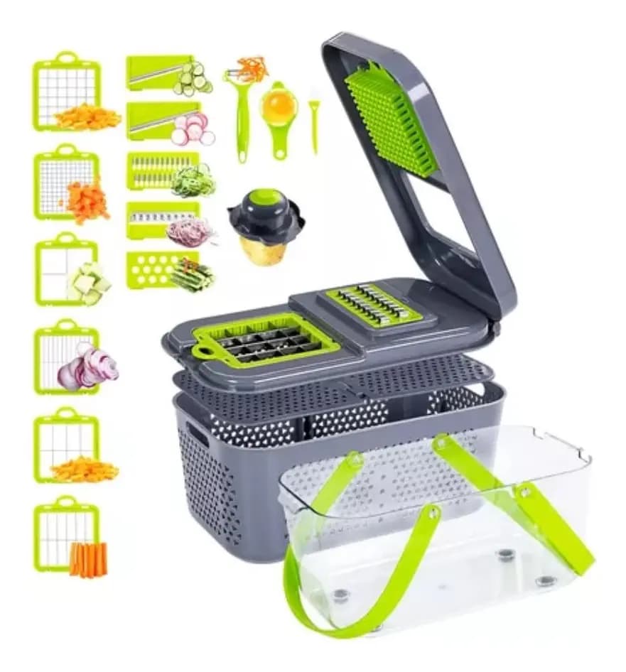 Mandolina Cortador y Rallador de Verduras Multifunción 22 Piezas Dinax DX-MAN22PAR