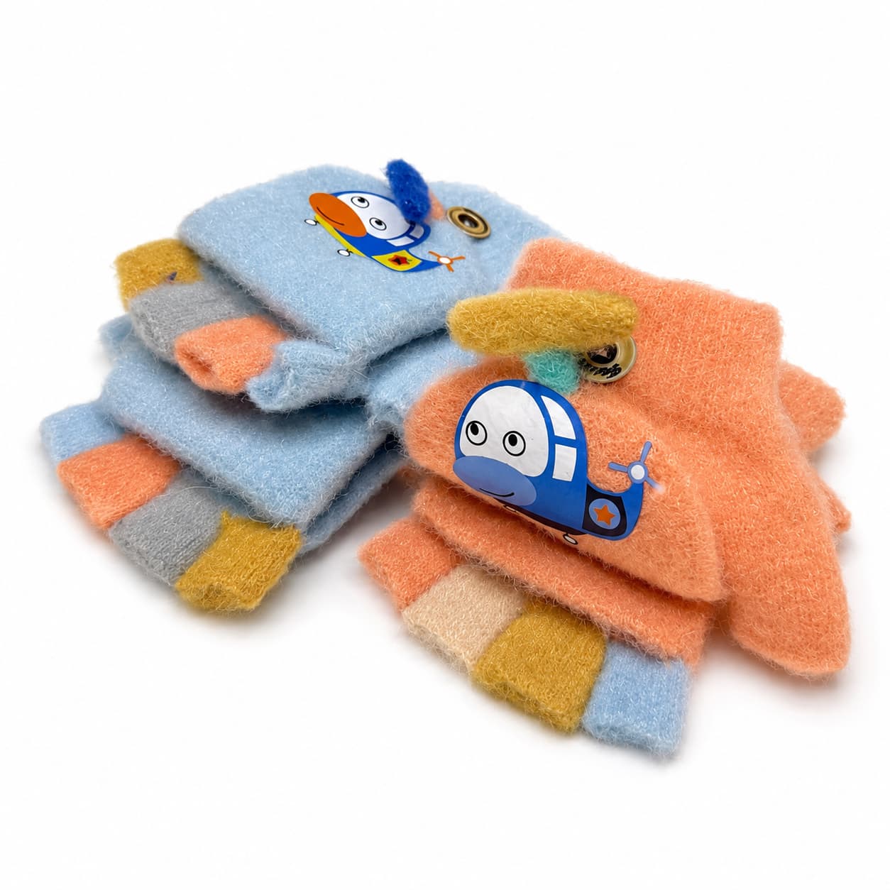 GUANTES INFANTILES DE NIÑOS MEDIO DEDO 12X9 CM - NYLON + ACRILICO - GBYM21