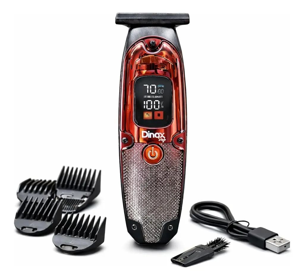 Cortadora de Pelo y Barba Recargable con Pantalla LCD Dinax CBR-5WA02