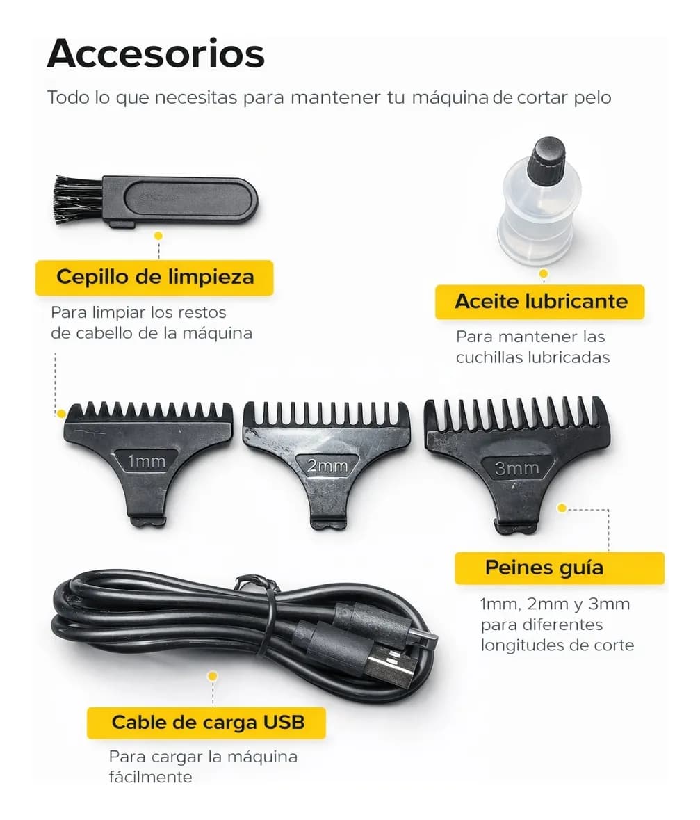 Cortadora de Pelo y Barba Recargable con Pantalla LCD Dinax CBR-5WA02