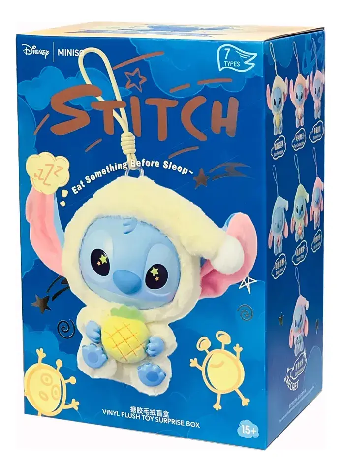 Peluche Stitch Caja Sorpresa Llavero Colgante Coleccionable Sleepy Series