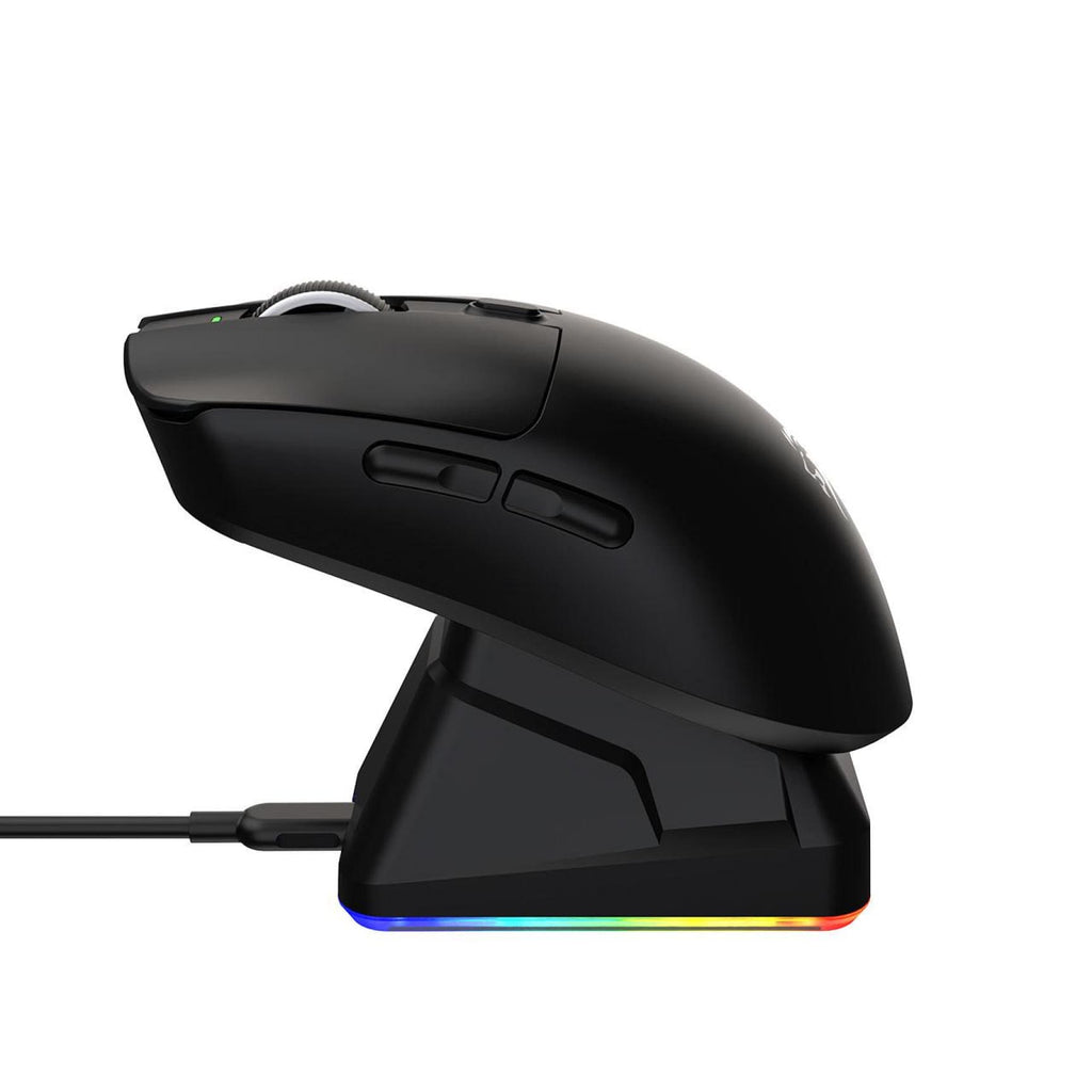 Mouse Gamer Inalámbrico Tri-Modo Netmak NM-GM62 con Base de Carga y RGB