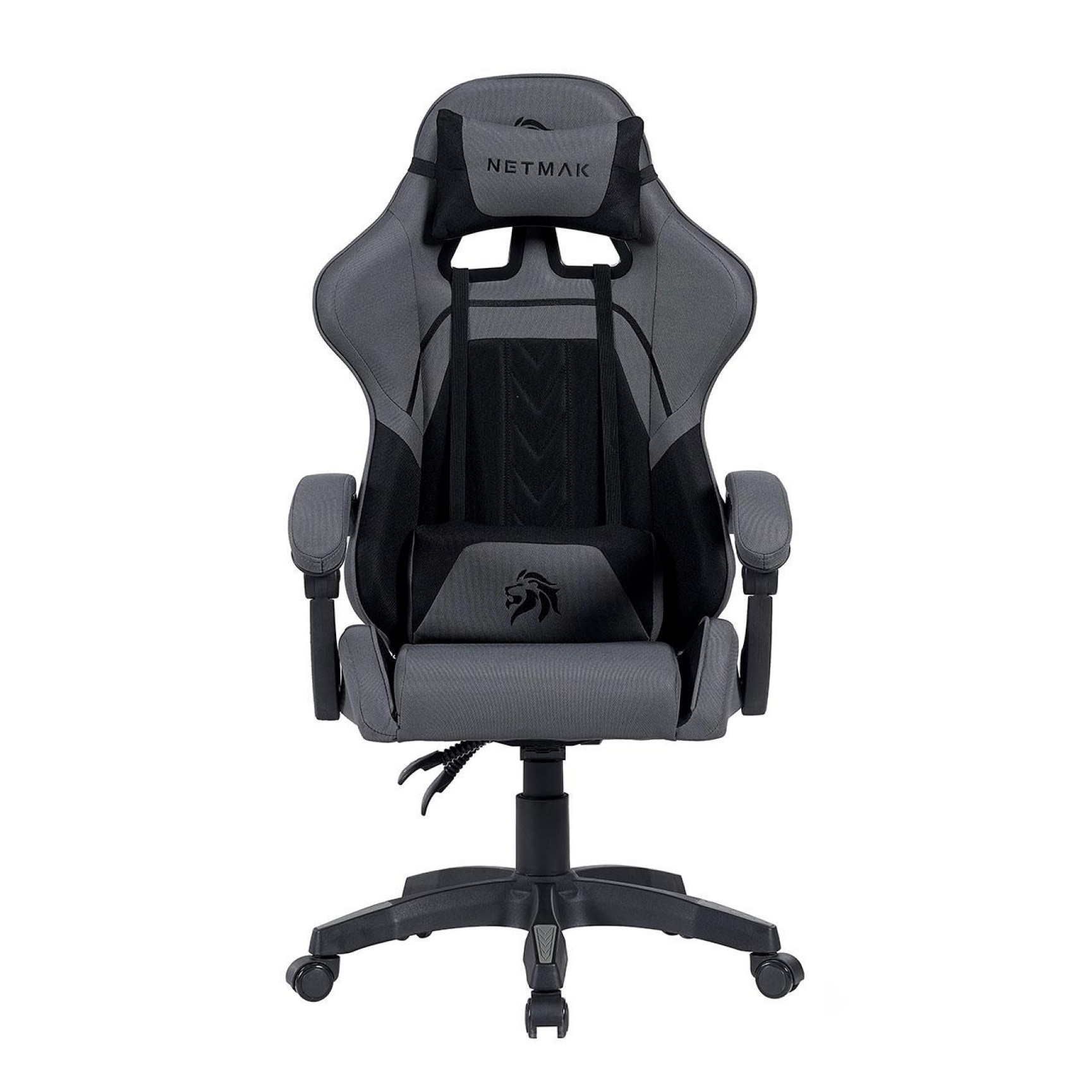 SILLON SILLA GAMER TELA NETMAK NM-SG902 NEGRO + GRIS