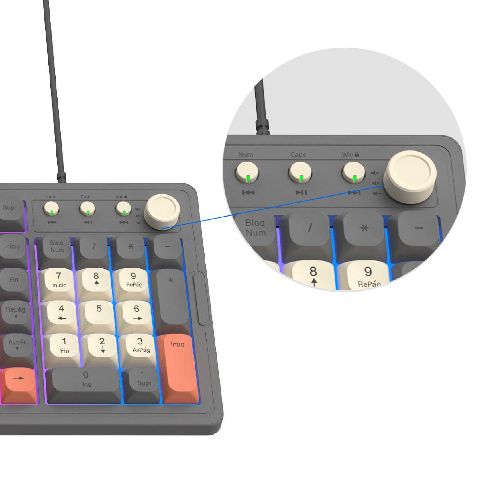 Teclado PC USB Retroiluminado Estilo Minimalista Netmak NM-TM32